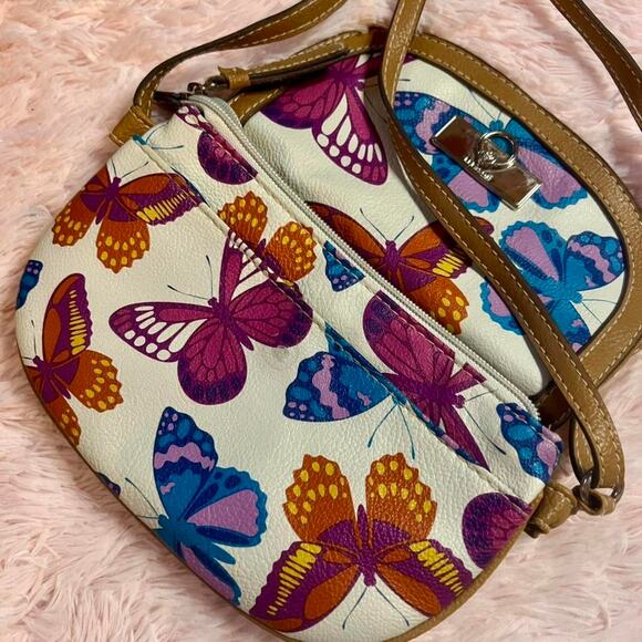 Rossetti Midge Butterfly Y2K Nostalgic McBling Faux Leather Crossbody Mini Bag - Picture 5 of 7